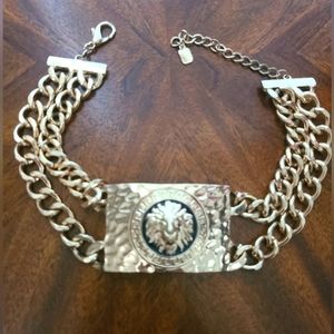 Gorgeous gold lion statement choker chain necklace